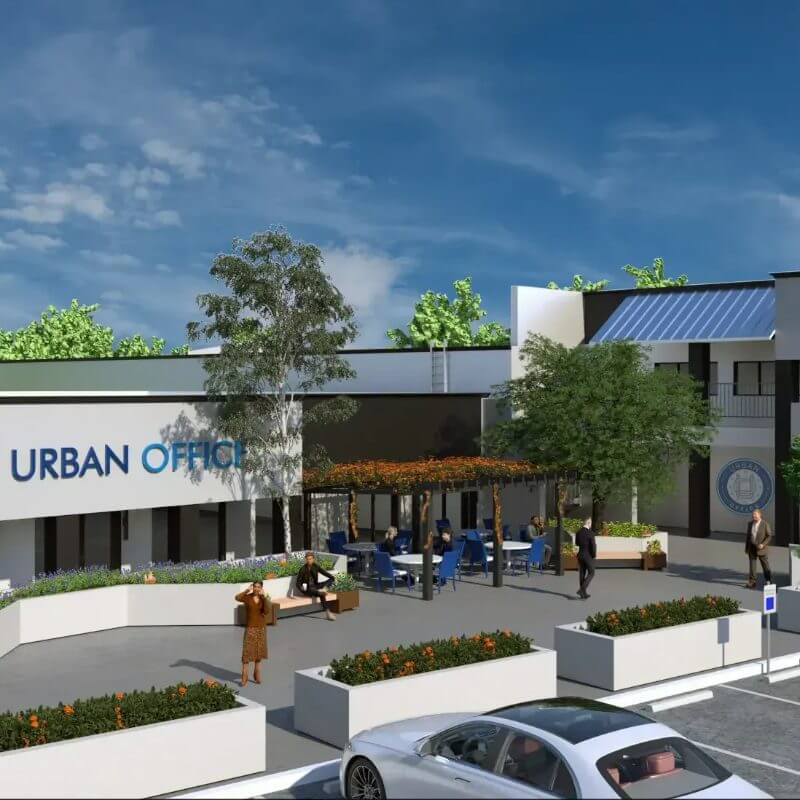 Exterior rendering of medical center location from Urban Office